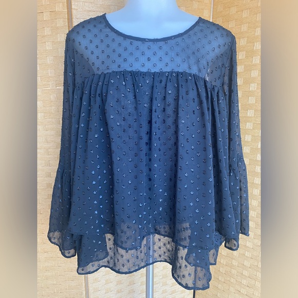 A New Day Black Blouse Large - Picture 1 of 6